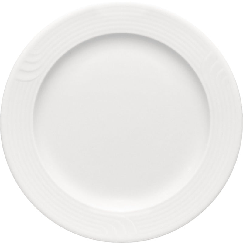 White Flat Plate with Rim 10.6