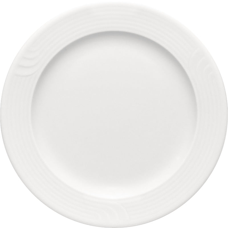 White Flat Plate with Rim 11.8