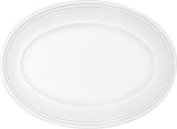 White Oval Platter with Steep Rim 14