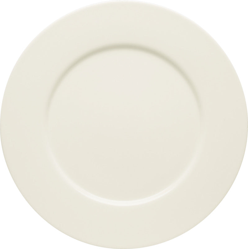 White Flat Plate with Rim 11.3