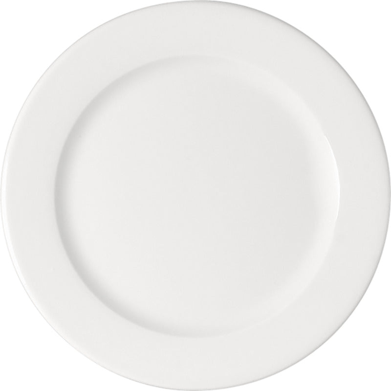 White Flat Plate with Rim 10.9