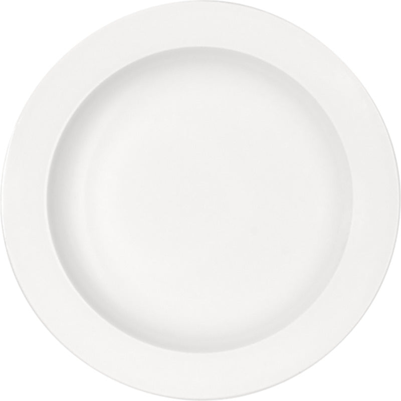 White Half-Deep Plate With Rim 7.8