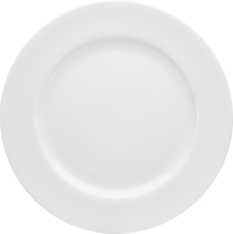 White Flat Plate with Wide Rim 9.4