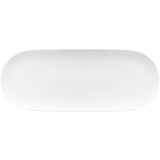 White Oval Coupe Platter with Embossment 18.2