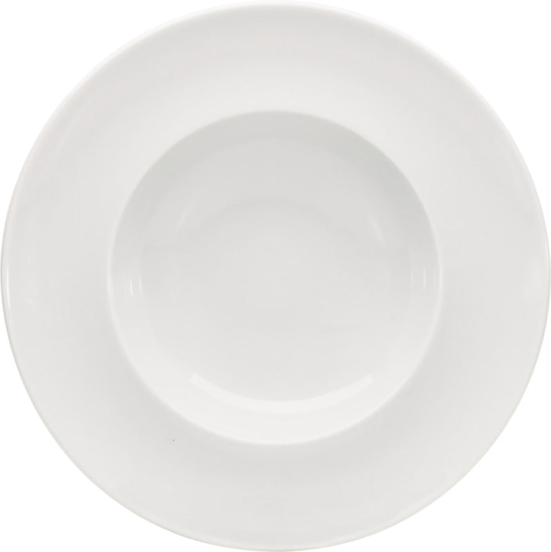 White Deep Plate With Rim 9.4