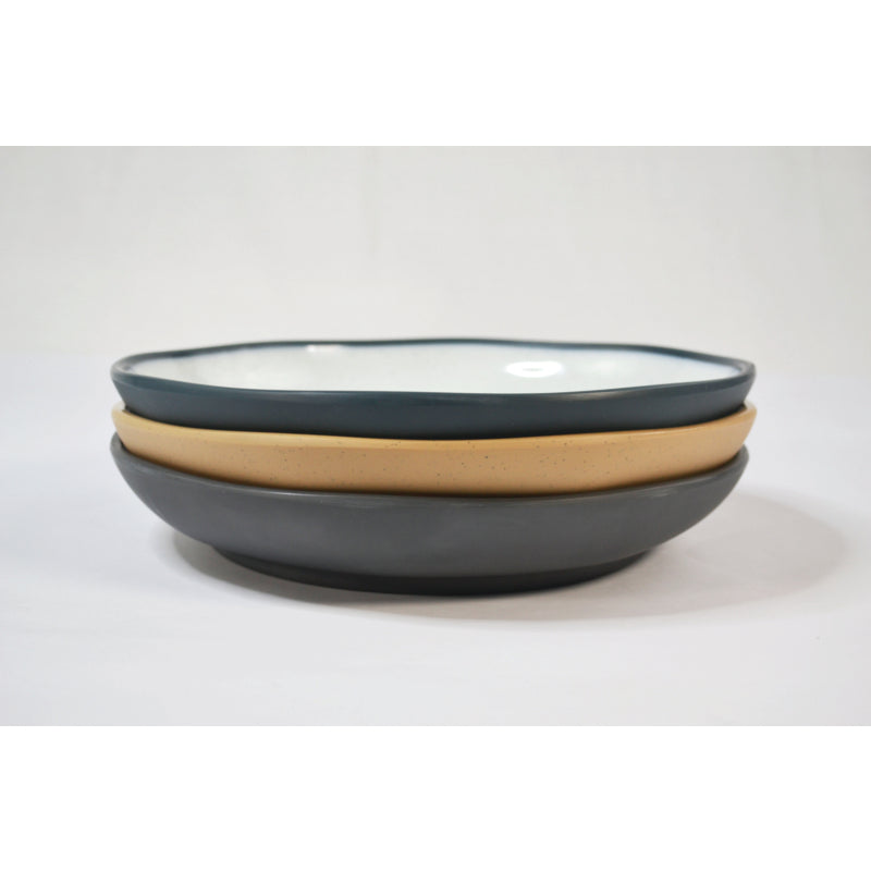 Charcoal Gray Marl Large Shallow Plate 11