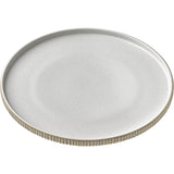 White Flat Round Plate with Relief 8.3
