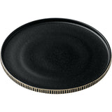 Black & White Flat Round Plate with Relief 8.3