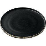 Black & White Flat Round Plate with Relief 10.6