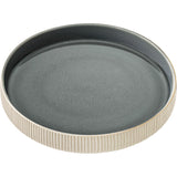 Grey Flat Round Plate with Relief 9.5