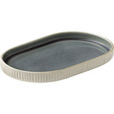 Grey Oval Coupe Platter with Relief 7.1