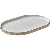 White Oval Coupe Platter with Relief 11.8