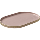Rosé Oval Coupe Platter with Relief 11.8