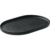 Black Oval Coupe Platter with Relief 11.8
