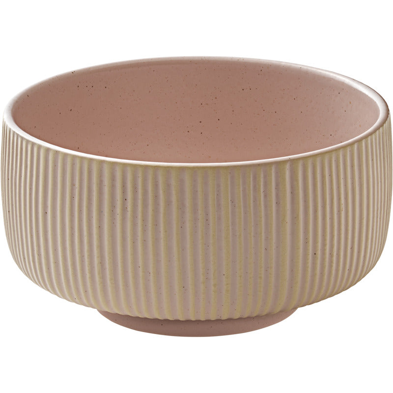 Rosé Round Bowl with Relief 5.9