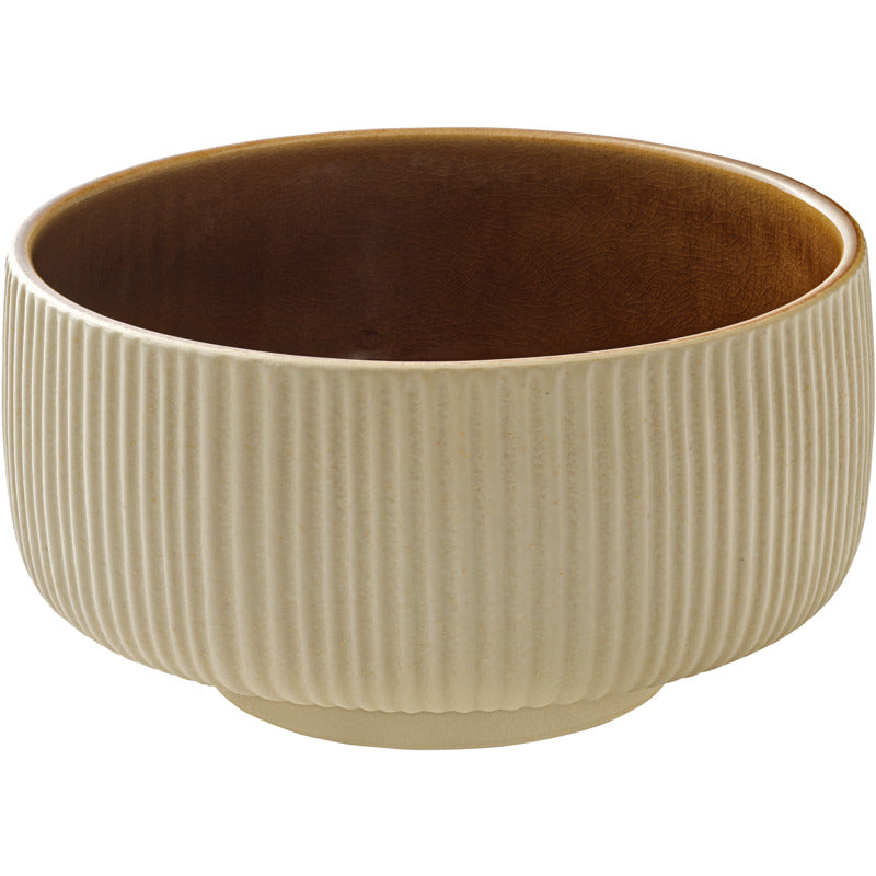 Brown Round Bowl with Relief 5.9