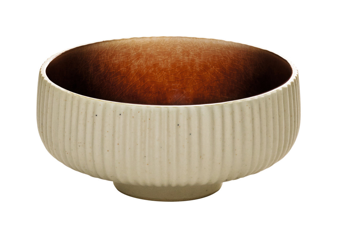 Brown Round Relief Bowl 6.3
