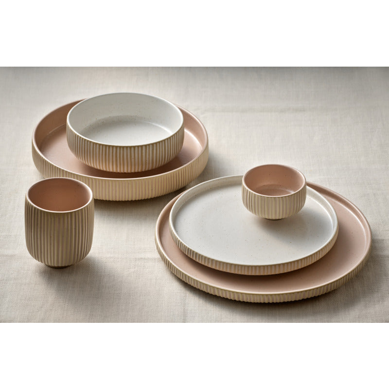 Rosé Oval Coupe Platter with Relief 7.1