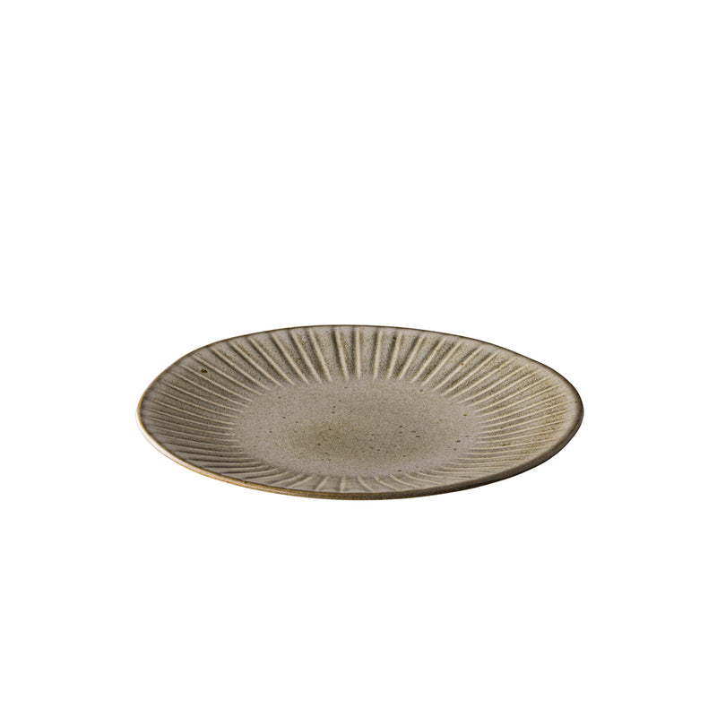 White Coupe Plate 11.2" dia. Q Authentic Stone by Studio Raw