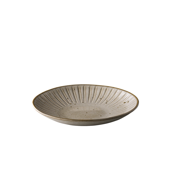 White Coupe Plate 10.4" dia. Q Authentic Stone by Studio Raw