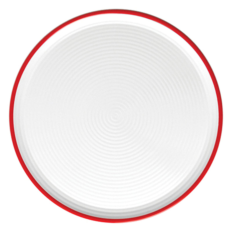 White/Red Pizza Plate 13.8