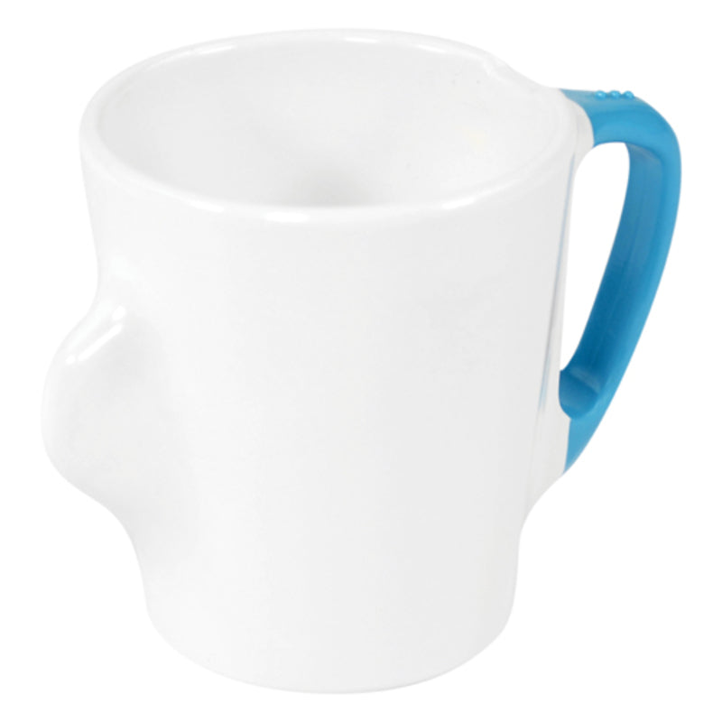 White Mug with Blue Handle 10.6 oz Omni by Dalebrook