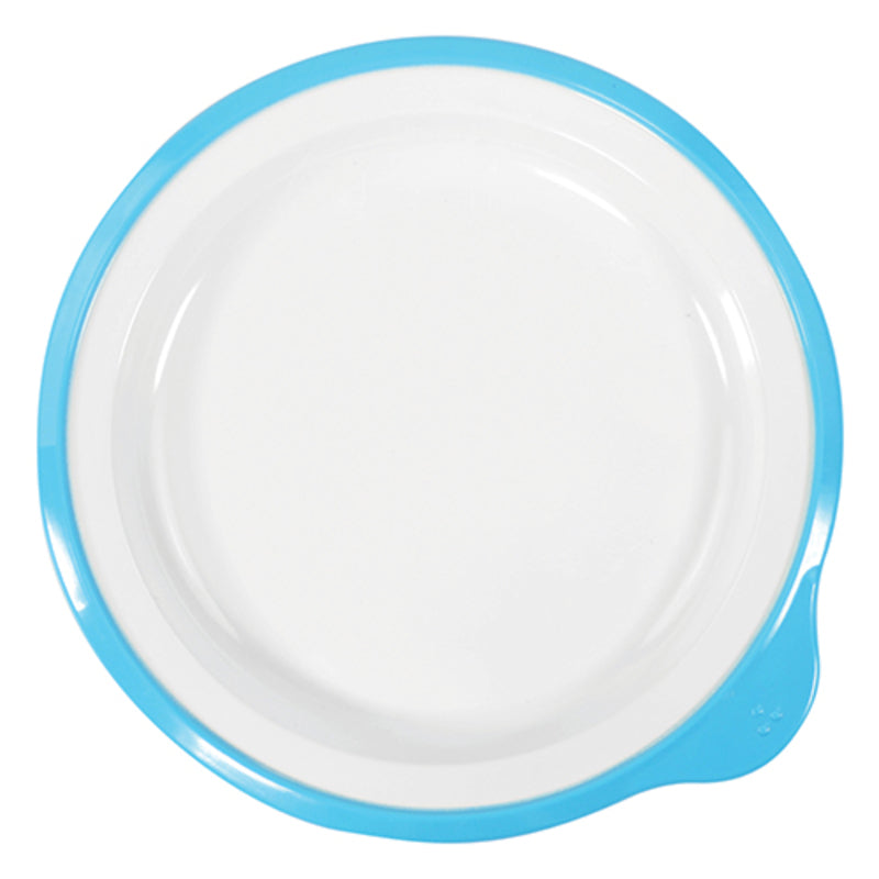 White Small Plate with Blue Rim 6.7