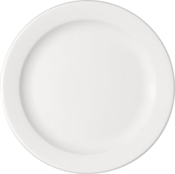 White Flat Plate with Rim 6.7" dia. x 0.7" Bauhaus & B1100 by Bauscher