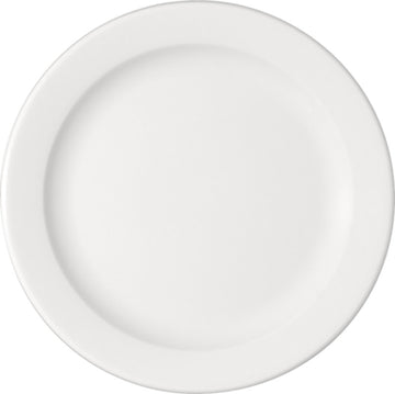 White Flat Plate with Rim 7.4" dia. x 0.7" Bauhaus & B1100 by Bauscher