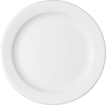 White Flat Plate with Rim 8" dia. x 0.8" Bauhaus & B1100 by Bauscher