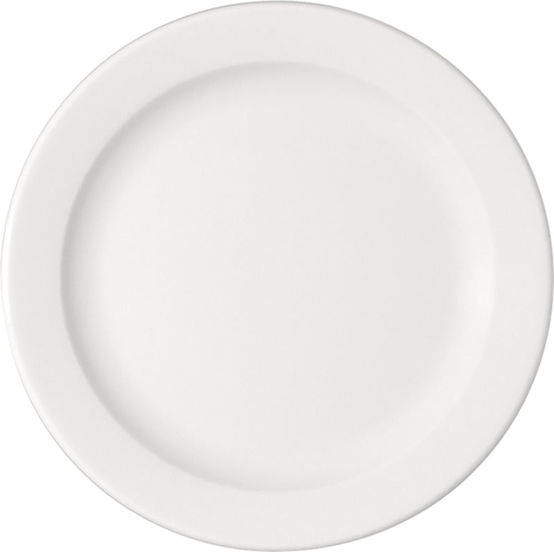 White Flat Plate with Rim 10.9