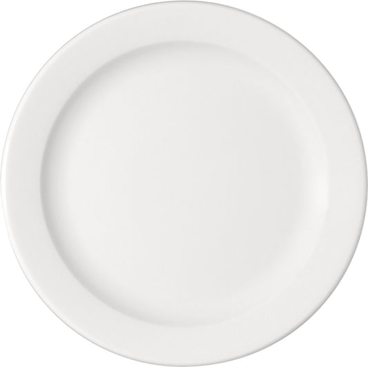 White Flat Plate with Rim 10.9" dia. x 1.1" Bauhaus & B1100 by Bauscher