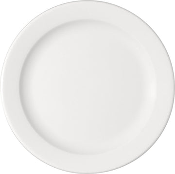 White Flat Plate with Rim 10.9" dia. x 1.1" Bauhaus & B1100 by Bauscher