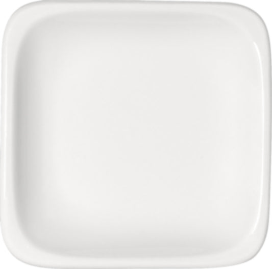 White Flat Square Plate 3.7" x 3.7" x 0.7" Modulus by Bauscher