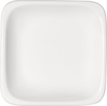 White Flat Square Plate 3.7" x 3.7" x 0.7" Modulus by Bauscher
