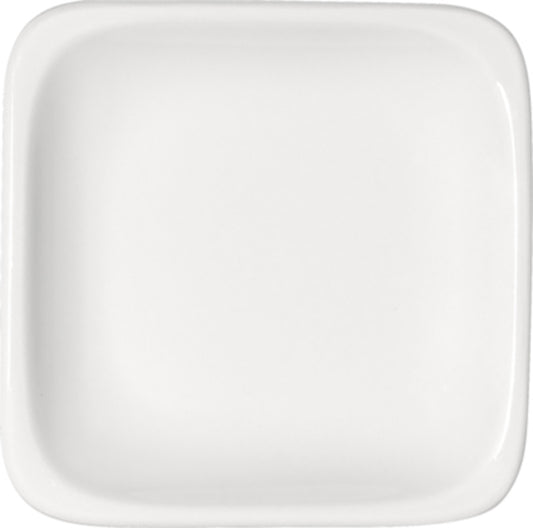 White Flat Square Plate 6" x 6" x 0.8" Modulus by Bauscher