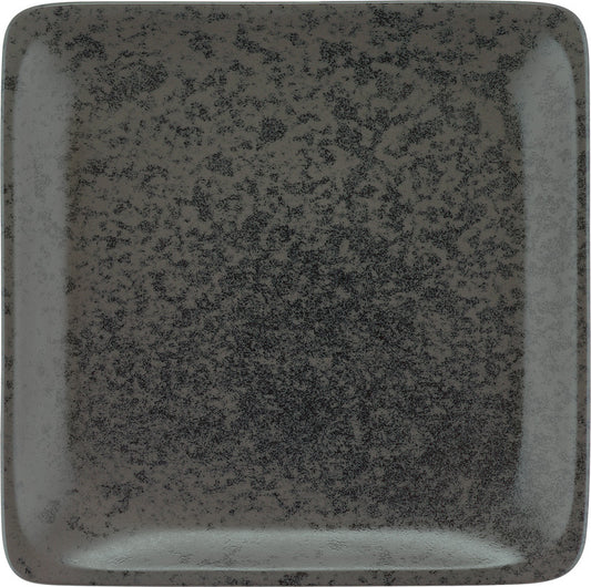 Flat Square Plate 11.4" dia. x 0.9"  Sandstone Black by Bauscher