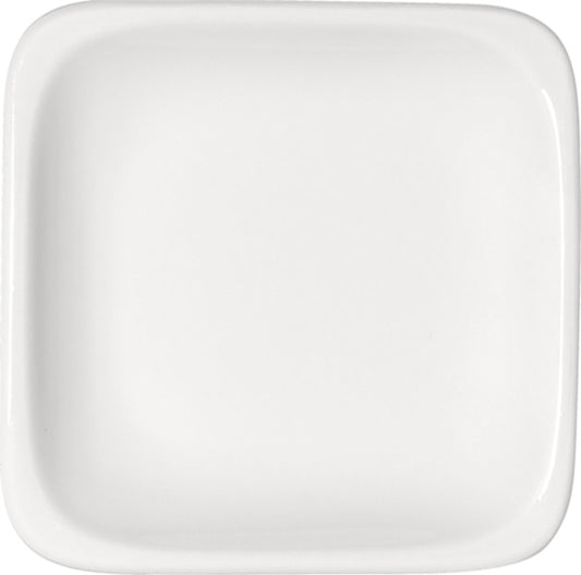White Flat Square Plate 11.4" dia. x 0.9" Modulus by Bauscher