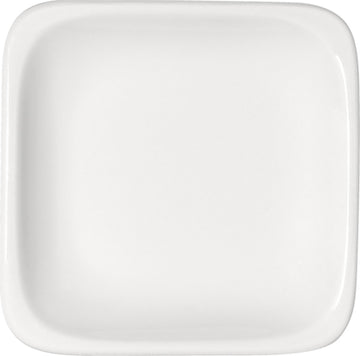 White Flat Square Plate 11.4" dia. x 0.9" Modulus by Bauscher