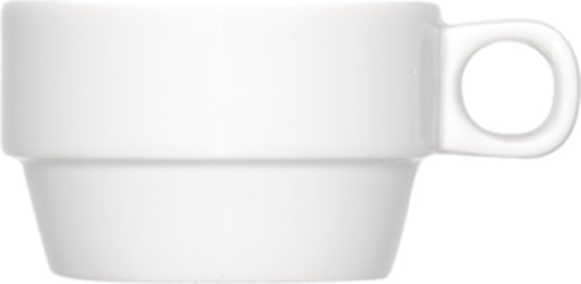 White Cup, Stackable 3.3" dia. x 2.1" 6.4 oz Bauhaus & B1100 by Bauscher