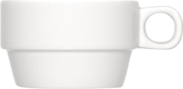 White Cup, Stackable 3.3" dia. x 2.1" 6.4 oz Bauhaus & B1100 by Bauscher