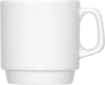 White Short Cup, Stackable 2.9" dia. x 3.1" 7.4 oz Bauhaus & B1100 by Bauscher