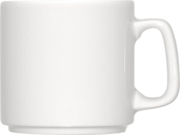 White Mug With Wide Base 3.1" dia. x 3.1" 9.1 oz Bauhaus & B1100 by Bauscher