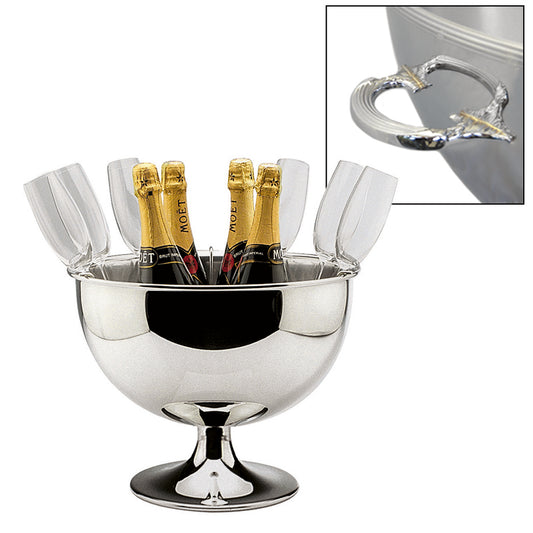 Champagne bowl 22.4" dia. x 15.6" 1267 oz Excellent Silverplate by Hepp
