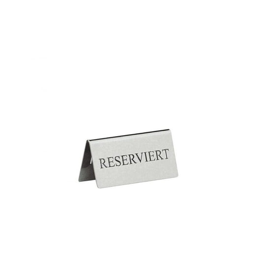 Reserved sign 3.4" x 1.4" Neutral Silverplate by Hepp