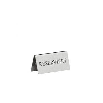 Reserved sign 3.4" x 1.4" Neutral Silverplate by Hepp