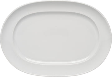White Oval Platter with Rim 14.1" x 9.8" x 0.5" Enjoy by Bauscher
