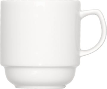 White Stackable Mug 3.2" dia. x 1.8" 10.1 oz Bonn by Bauscher
