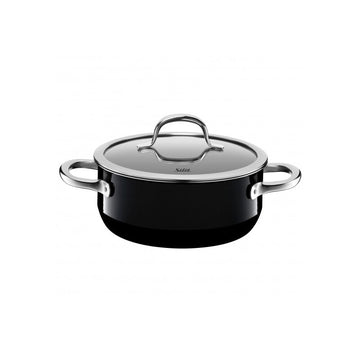 Black Low Casserole With Lid 7.9" dia. Neutral by WMF