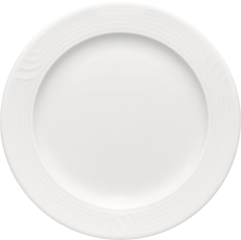 White Flat Plate with Rim 7.9